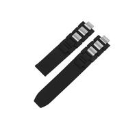 XTVKFWJAB Bracelet en silicone convexe 20 mm x 10, compatible avec la montre Cartier 21 Chronoscaph Sport, bracelet étanche W10198U2 W10197U2(Black no buckle)