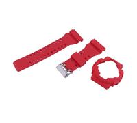 XTVKFWJAB Bracelet et boîtier de montre en résine 16 mm, compatibles avec les modèles Casio GA-100/110/120/140 GLS-100 GAX-100 GD-100/110, bracelet caoutchouc for homme femme(Bright red)