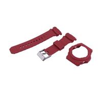 XTVKFWJAB Bracelet et boîtier de montre en résine compatibles avec Casio GA-150 GA-300 GA-310 GLX-150, bracelet sport caoutchouc for hommes femmes, 16 mm(Red)