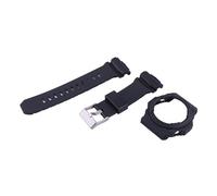 XTVKFWJAB Bracelet et boîtier de montre en résine compatibles avec Casio GA-150 GA-300 GA-310 GLX-150, bracelet sport caoutchouc for hommes femmes, 16 mm(Black)