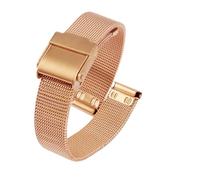 XTVKFWJAB Bracelet milanais 13 mm 14 for femme en acier inoxydable, compatible avec les montres Casio Retro Small Gold LA670 LA680 LA690(Rose gold,14mm(LA680 or LA690))