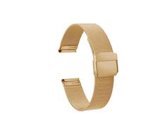 XTVKFWJAB Bracelet milanais 14 mm compatible avec la montre Casio LQ400D LQ-400D, style rétro, carré, argenté, en acier inoxydable, doré et rose(2101-Gold)