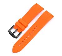 XTVKFWJAB Bracelet sport en silicone 20 mm, 22 mm, 24 mm, for hommes et femmes, à dégagement rapide, étanche, compatible avec Seiko, Omega et Huawei.(Orange Black,22mm)