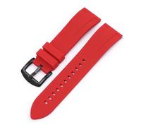 XTVKFWJAB Bracelet sport en silicone 20 mm, 22 mm, 24 mm, for hommes et femmes, à dégagement rapide, étanche, compatible avec Seiko, Omega et Huawei.(Red Black,22mm)