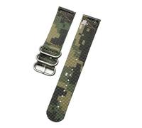 XTVKFWJAB Bracelet tressé camouflage vert armée for homme, 18 mm, 20, 22, 24, avec fermoirs en acier inoxydable(A P5 silver,22mm)