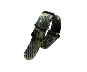 XTVKFWJAB Bracelet tressé camouflage vert armée for homme, 18 mm, 20, 22, 24, avec fermoirs en acier inoxydable(B P5-black,20mm)