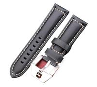 XTVKFWJAB Bracelets de montre vintage en cuir vache, 22 mm, 24, 26, rouge, bleu, vert, marron, avec boucle ardillon squelette(Blue,24mm)