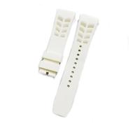 XTVKFWJAB Compatible Avec Le Bracelet De Montre En Silicone Richard Mille Avec Interface Saillante 21 Mm De Large 25 Mm Bracelet De Montre À Oreille Brute(White,25mm silver buckle)