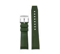 XTVKFWJAB Compatible avec le bracelet de montre Longines Classic Reproduction Series L2.838.4 Czech Air Force 1935 en caoutchouc et silicone for homme, à embout arc cercle 22 mm(Green-silver)