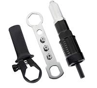 XTVTX Adaptateur de pistolet à riveter électrique Adaptateur de perceuse à riveter Outil d'écrou d'insertion de riveteuse avec tête de rivet de diamètre 2.4/3.2/4.0/4.8mm et clé à poignée noire