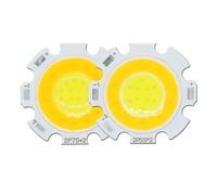 XTVVTODJXT 2pcs Double Bulbs LED COB Light Two-Color Bulb Round Lamp LED Bulb Chip Spotlight Down Light Diode Lamps White and Warmwhite(14W 28mm)