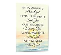 XTVVTODJXT Happy Moments Praise God Printable Wall-Art, Christian Scripture Quote Canvas Print, Instant Download Religious Home Office Church Decor(Framed,12x18inch(30x45cm))