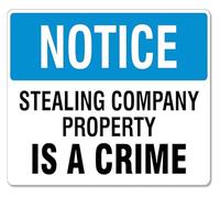 XTVVTODJXT Industrial Warning Stealing Company Property Sign 12x8 Inch | metal construction resists fading scratching and corrosion