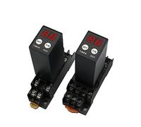 XTVVTODJXT Nouveau Petit Affichage numérique H3Y-2/H3Y-4 retardateur de contrôle de Temps de Cycle de Relais de Temps 12V24V220V avec Prise de Base PYF08A/14A (Color : Dc12v, Size : H3Y-4)
