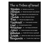 XTVVTODJXT Twelve Tribes of Israel Names Meanings Biblical Educational Canvas Wall-Art for Decor(Framed,12x18inch(30x45cm))