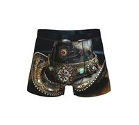 XTYGETY American West Rodeo Hat Print Sous-vêtements pour homme Boxer avec ceinture flexible Respirant Sous-vêtements pour homme, Noir , 4XL
