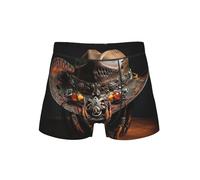 XTYGETY American West Rodeo Hat Print Sous-vêtements pour homme Boxer avec ceinture flexible Respirant Sous-vêtements pour homme, Noir , S