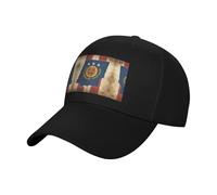 XTYGETY Casquette de baseball athlétique avec drapeau de l'État de l'Oklahoma Map01 - Casquette de camionneur en coton sergé réglable pour homme et femme - Noir