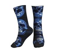 XTYGETY Chaussettes de sport respirantes pour homme Motif tête de mort squelette pour Halloween, 1 noir, Taille unique