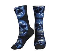 XTYGETY Chaussettes de sport respirantes pour homme Motif tête de mort squelette pour Halloween, 2 Noir-2, Taille unique