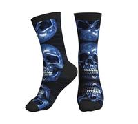 XTYGETY Chaussettes de sport respirantes pour homme Motif tête de mort squelette pour Halloween, 3 noir, Taille unique