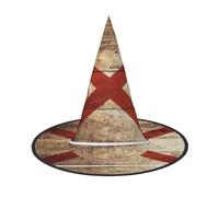 XTYGETY Drapeau de l'État de l'Alabama sur vieux grain de bois imprimé carte postale pour adultes Accessoire de costume d'Halloween Chapeau de sorcière Chapeau de sorcière pour fête carnaval Jeu de
