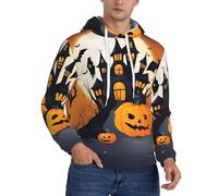 XTYGETY Happy-Halloween-Vector 1 Imprimé Adulte Hommes Molleton Hoodies Sweatshirts Sweats à Capuche Sweat-Shirt Doux Pull avec Poches pour Hommes, Noir , M