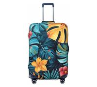 XTYGETY Hojas Tropicales Y Flores Housse de protection pour valises de 45,7 à 81,3 cm, Noir , M