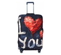 XTYGETY Housse de protection pour valises de 45,7 à 81,3 cm avec inscription « I Love You Words with Hearts », Noir , M