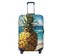 XTYGETY Housse de protection pour valises de 45,7 à 81,3 cm, motif ananas par la mer, Noir , L