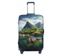 XTYGETY Housse de protection pour valises de 45,7 à 81,3 cm, motif îles norvégiennes, Noir , M