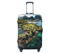XTYGETY Housse de protection pour valises de 45,7 à 81,3 cm, motif îles norvégiennes, Noir , S