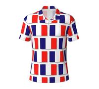 XTYGETY Polo de golf décontracté à manches courtes pour homme Imprimé drapeau français Séchage rapide, Noir , L