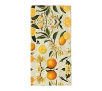 XTYGETY Serviettes de bain imprimées fleurs jaunes et oranges fruits02 serviette de bain serviette essuie-mains serviette vaisselle serviette absorbante pour salle de bain pour la maison voyage