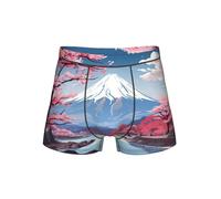 XTYGETY Sous-vêtement pour homme imprimé paysage japonais Mount Fuji avec ceinture flexible respirant, Noir , S