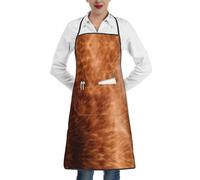 XTYGETY Tablier de cuisine marron imprimé peau de vache avec poche pour homme et femme