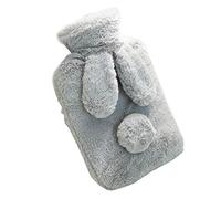 XTYPE Sac Chaud Eau Chaud Main réchauffement des ménages Bouillottes avec Couverture d'oreille de Lapin (Color : Dark Gray)