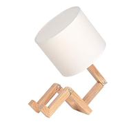 XU FENG Lampe de Table en Bois Creative Robot Desk Lampe, Lampe de Chevet en Bois avec étagère de Livre réglable et étagère à Livres pour vis Chambre d'enfants Bureau Bureau éclairage décoratif