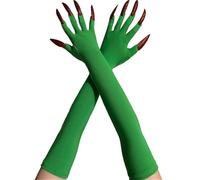 Xuancai 1 paire de gants d'Halloween effrayants avec longs monstres loup pour fêtes costumées, ongles de sorcière, Vert C., taille unique
