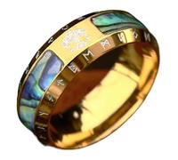 Xuancai Bagues Yggdras vikinged pratiques pour hommes avec nœud celtique punk motards amulette style vintage bijoux accessoire scandinave, Gold, Comme décrit, Comme décrit.