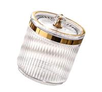 Xuancai Bocal de rangement pour boules de coton, tampons de maquillage, accessoires de maquillage, support avec couvercle de protection, distributeur de cure-dents, organisateur de petits articles