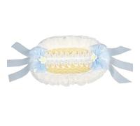 Xuancai Bonnet victorien fait à la main avec dentelle nœud paille Panama Soleil pour les amateurs de mode Teaparty Costume de coiffe victorien, bleu, Taille unique