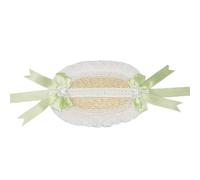 Xuancai Bonnet victorien fait à la main avec dentelle nœud paille Panama Soleil pour les amateurs de mode Teaparty Costume de coiffe victorien, Version simple vert, Taille unique