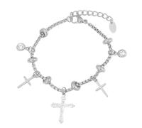 Xuancai Breloque solaire élégante et légère en acier inoxydable pour femme - Chaîne de main réglable - Accessoires série soleil et lune, Silver, Comme décrit, Comme décrit.