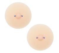 Xuancai Cache-tétons pour femme avec faux piercing réutilisable autocollant adhésif pour soutien-gorge intime Accessies strass, Rose avec W coloré, taille unique