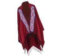 Xuancai Châle chaud multifonctionnel polyvalent élégant pour femmes élégant glands pour l'automne hiver porter protection solaire châle de plage, bordeaux, Taille unique