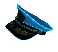 Xuancai Chapeau de capitaine brodé à LED réglable pour les fêtes de nuit et les événements en plein air