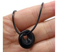 Xuancai Collier avec pendentif en pierre naturelle de forme ronde en cristal œil de tigre pour femme homme fabrication de bijoux collier breloque cristal pour homme et femme pierre naturelle corde