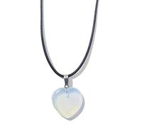 Xuancai Collier avec pendentif en pierre naturelle en forme de cœur en cristal œil de tigre pour femme homme fabrication de bijoux collier breloque cristal pour homme et femme pierre naturelle corde