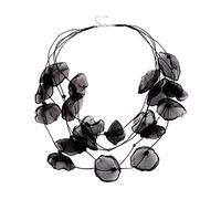 Xuancai Collier ras du cou exquis en tissu exagéré avec pétales de fleurs, collier multicouche, bijoux de plage, cadeau de pétales, taille unique, Comme décrit, Comme décrit.